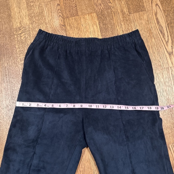 Tibi Ultrasuede Scottie Jogger Navy Blue Straight Relaxed Pants Womens Small - Picture 9 of 9